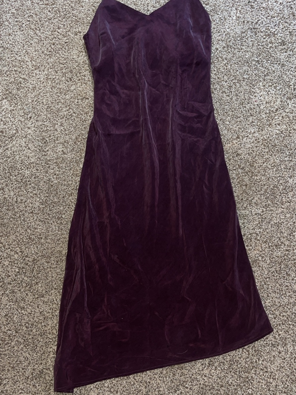 AG Adriano Goldschmied Scarlet Asymmetric Slip Dress Plum Burgundy Size S